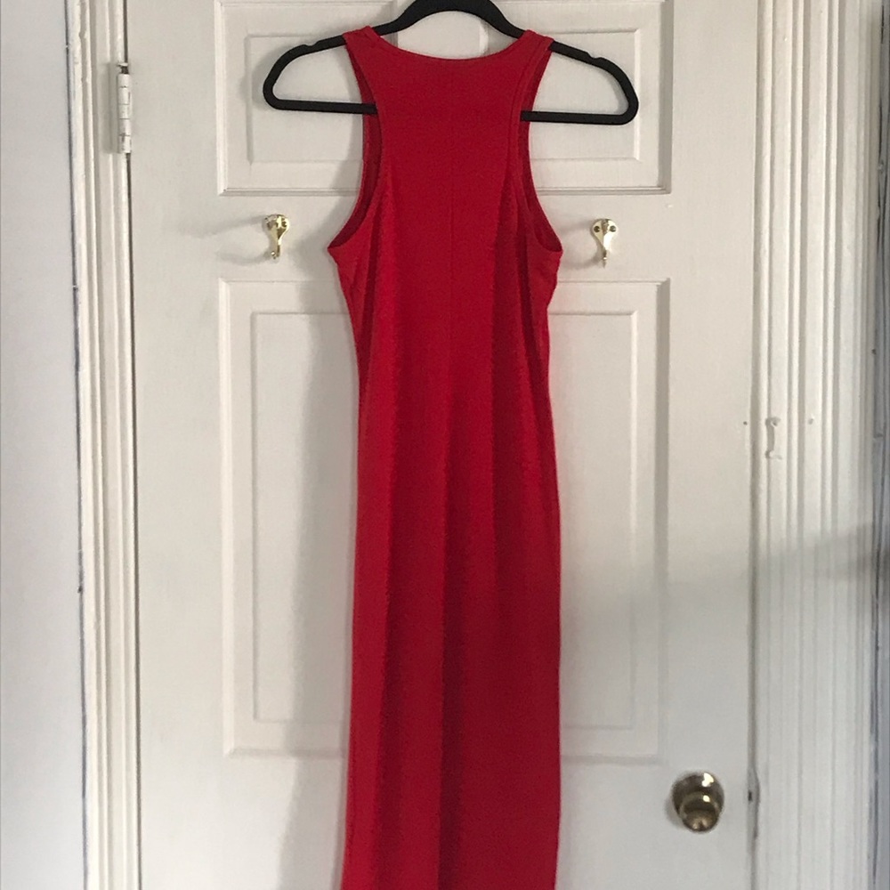 Express Racerback Red Fitted Dress - Picture 3 of 5